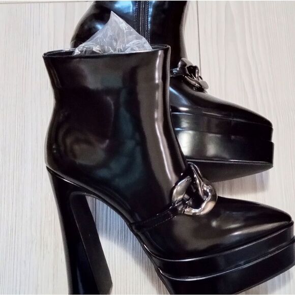 (W-4455) Covibesco Platform Ankle Boots For Women Chunky Heel Zippe Sz 38 (7.5) - Picture 6 of 17